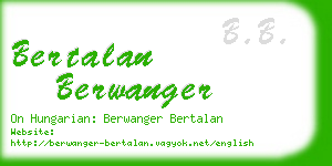 bertalan berwanger business card